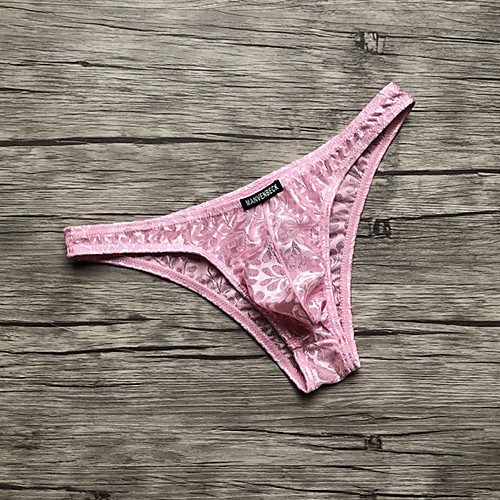 

Men's Super Sexy Briefs Underwear Solid Colored Low Waist Blushing Pink M L XL
