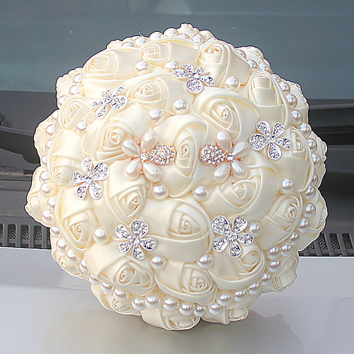 

Wedding Flowers Bouquets Wedding Bead / Crystal / Rhinestone / Satin 9.84(Approx.25cm)