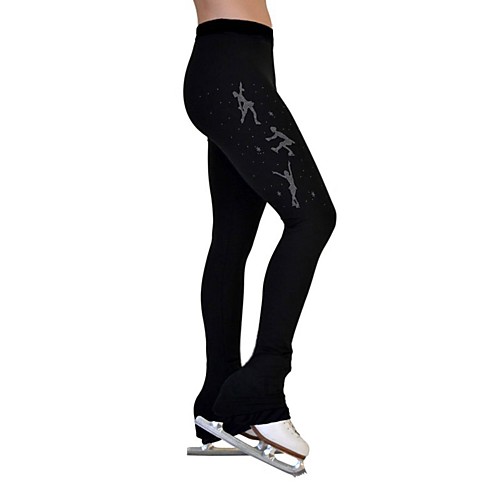 

Figure Skating Pants Women's Girls' Ice Skating Pants / Trousers Black Spandex Stretchy Training Competition Skating Wear Solid Colored Ice Skating Figure Skating