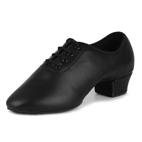 

Men's Latin Shoes Ballroom Shoes Salsa Shoes Line Dance Heel Cuban Heel Black