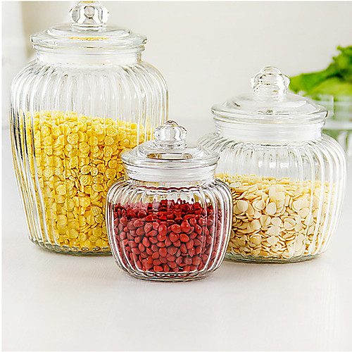 

3pcs Bulk Food Storage Glass Creative Kitchen Gadget