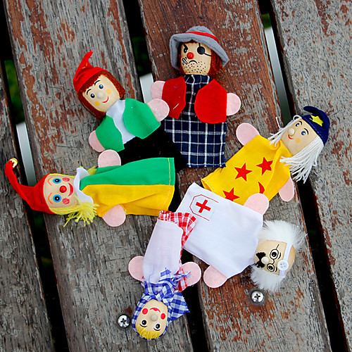 

6 pcs Finger Puppets Pretend Play Educational Toy Hand Puppets People Clown Cute Lovely Cotton Cloth Imaginative Play, Stocking, Great Birthday Gifts Party Favor Supplies Boys and Girls Adults Kids