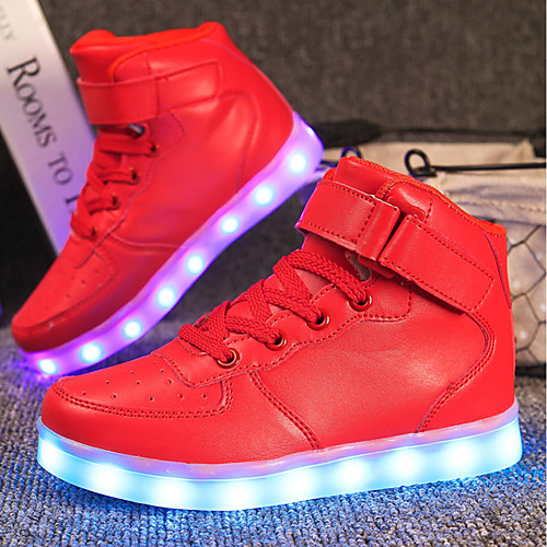 

Girls' LED / LED Shoes / USB Charging Customized Materials / Leatherette Sneakers Little Kids(4-7ys) / Big Kids(7years ) Walking Shoes Lace-up / Hook & Loop / LED White / Black / Red Spring / Winter