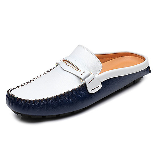 

Men's Clogs & Mules Moccasin Casual Cowhide Black Yellow Blue Fall Spring
