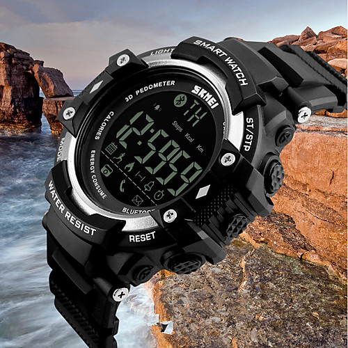 

SKMEI Men's Sport Watch Digital Watch Quartz Black 50 m Water Resistant / Waterproof Bluetooth Calendar / date / day Digital Luxury Casual Fashion - Black Silver Blue / Pedometers / Stopwatch