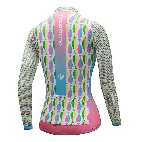 

CYCOBYCO Women's Long Sleeve Cycling Jersey Winter Fleece Polyester Sky BlueWhite Plus Size Bike Sweatshirt Jersey Top Mountain Bike MTB Road Bike Cycling Quick Dry Reflective Strips Sports Clothing