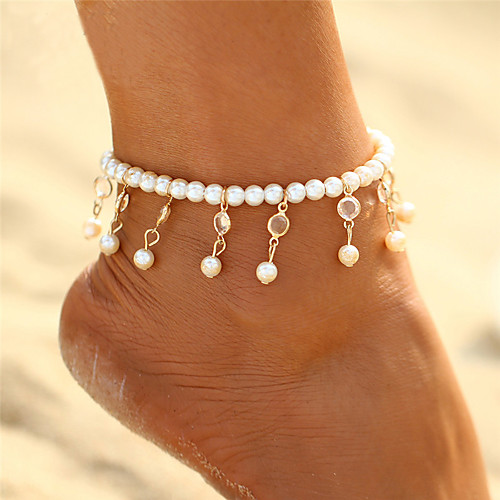 

Anklet feet jewelry Ladies Boho Bohemian Women's Body Jewelry For Carnival Bikini Crystal Pearl Drop Gold Silver