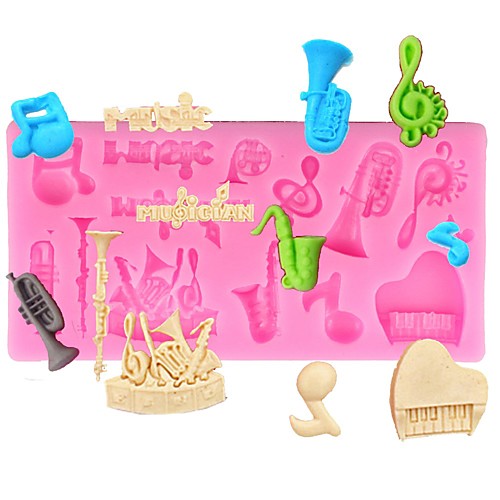 

Musical Instruments Note Piano Saxophone Silicone Mold Cake