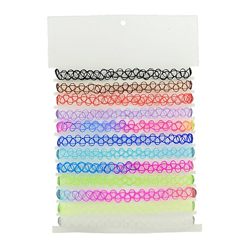 

Women's Choker Necklace Ladies Basic Fashion Plastic Rainbow Necklace Jewelry 10pcs For Daily New Year