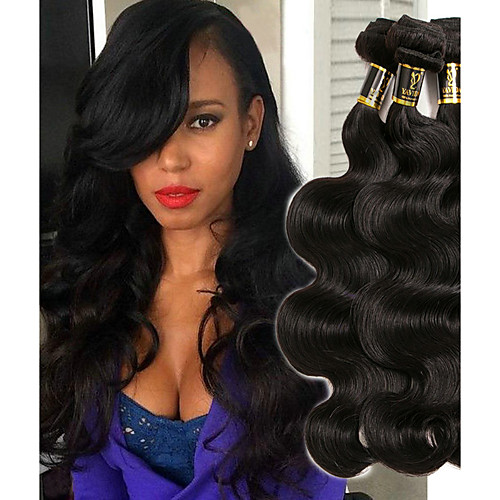 

3 Bundles Hair Weaves Indian Hair Wavy Human Hair Extensions Remy Human Hair 100% Remy Hair Weave Bundles 300 g Natural Color Hair Weaves / Hair Bulk Human Hair Extensions 8-28 inch Natural Color