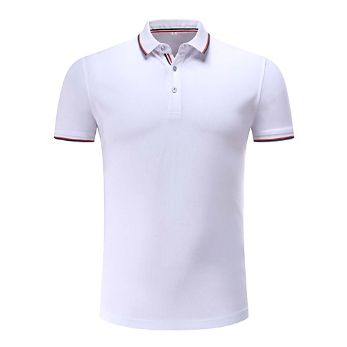 

Men's Polo Striped Solid Colored Short Sleeve Daily Tops White Black Red