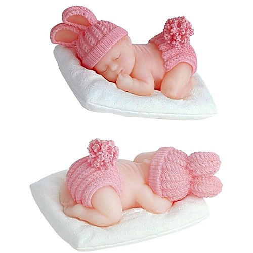 

3D Sleeping Baby Silicone Cake Mold Baby Dressed Bunny Fondant Cake Decorating Tools