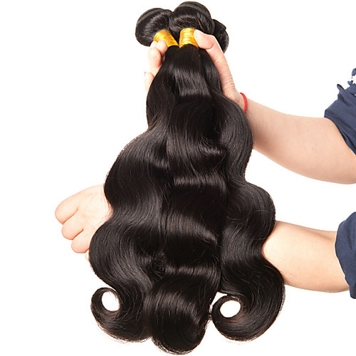 

3 Bundles Brazilian Hair Body Wave Virgin Human Hair 300 g Natural Color Hair Weaves / Hair Bulk 8-28 inch Human Hair Weaves Human Hair Extensions / 10A