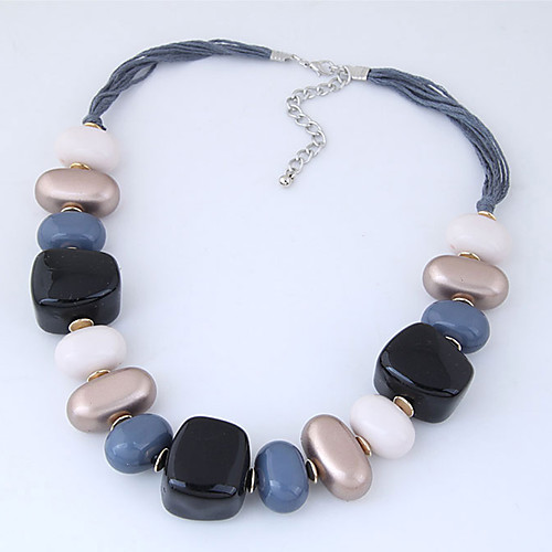 

Women's Statement Necklace Ladies Bohemian Ethnic Boho Resin Alloy Coffee Red Dark Green Necklace Jewelry For Party