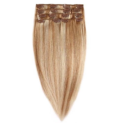 

Clip In Human Hair Extensions 7Pcs/Pack 70g/pack Medium Brown/Strawberry Blonde Medium Brown/Bleach Blonde Golden Brown/Bleach Blonde