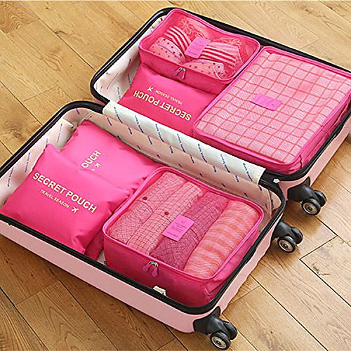 

6 sets Travel Bag / Travel Organizer / Travel Luggage Organizer / Packing Organizer Large Capacity / Waterproof / Portable Bras / Clothes Oxford cloth Travel / Durable / Double Sided Zipper