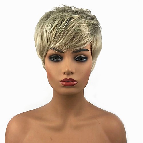 

Synthetic Wig Straight Straight Pixie Cut Wig Blonde 13cm(Approx5inch) Blonde Synthetic Hair Blonde StrongBeauty