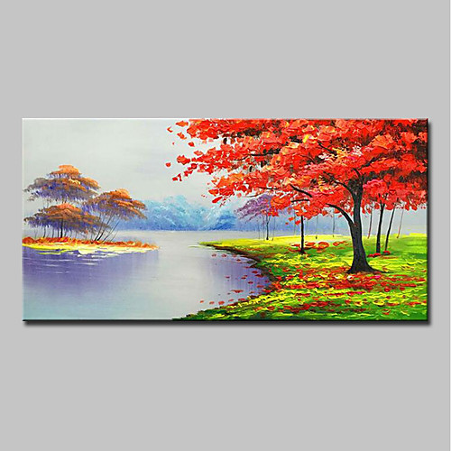 

Oil Painting Hand Painted Abstract Landscape Modern Stretched Canvas With Stretched Frame