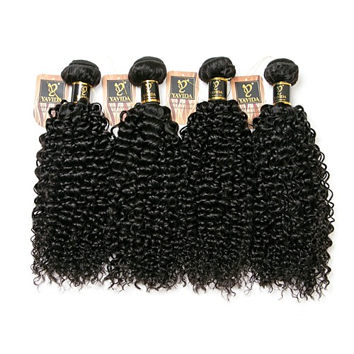 

4 Bundles Hair Weaves Brazilian Hair Kinky Curly Human Hair Extensions Remy Human Hair 100% Remy Hair Weave Bundles 400 g Natural Color Hair Weaves / Hair Bulk Human Hair Extensions 8-28 inch Natural