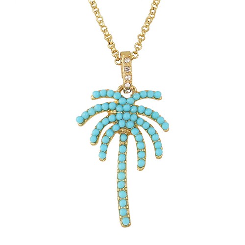 

Women's Pendant Necklace Coconut Tree Simple Basic Imitation Tourmaline Alloy Gold Necklace Jewelry For Daily Date
