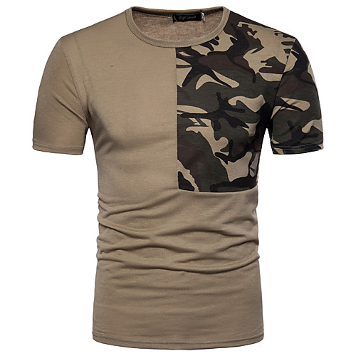 

Men's T shirt Solid Colored Short Sleeve Daily Tops Cotton White Black Khaki