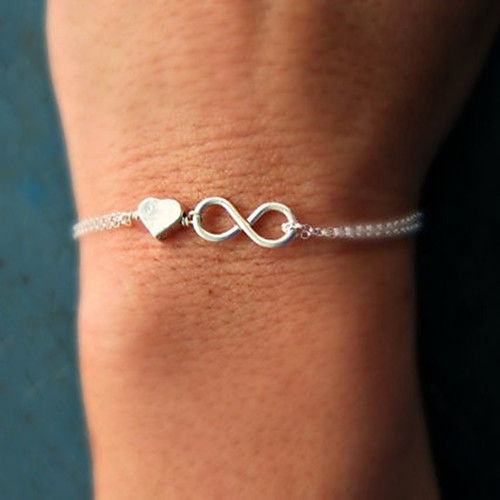 

Women's Chain Bracelet Charm Bracelet Twisted Heart Love Infinity Dainty Ladies Simple Unique Design Basic Alloy Bracelet Jewelry Gold / Silver For Party Gift Daily Casual