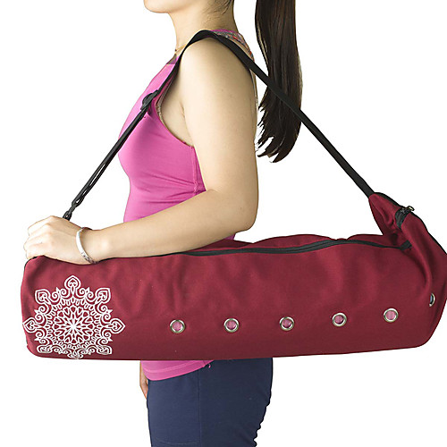 

22 L Yoga Mat Bag - Fitness, Gym Workout, Pilates Large Capacity, Waterproof, Breathable Canvas Black, Purple, Red