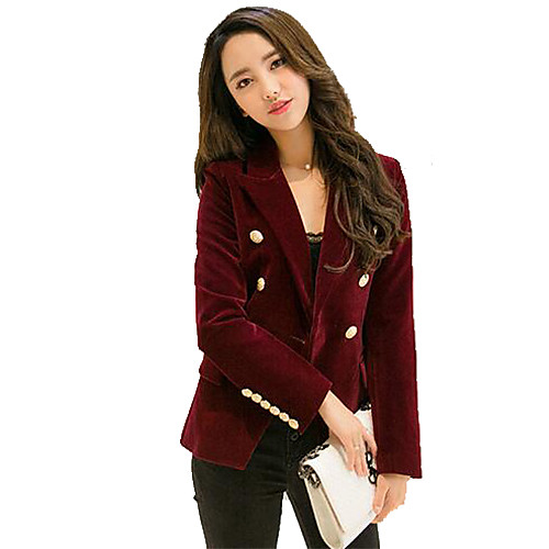 

Black / Wine Solid Colored Polyester Men's Suit - Shirt Collar / Work