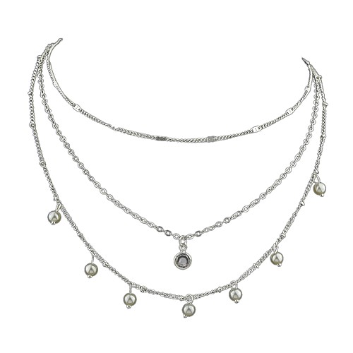 

Women's Layered Necklace Ladies Simple Basic Alloy Gold Silver Necklace Jewelry For Daily New Year