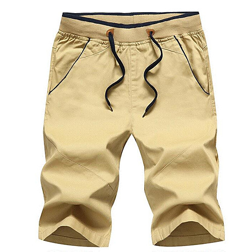 

Men's Streetwear Daily Shorts Pants Solid Colored Knee Length Blue Wine Khaki / Spring / Summer
