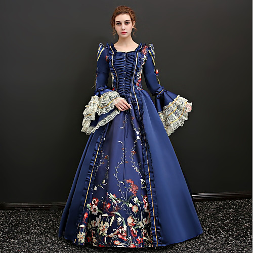 

Queen Victoria Renaissance Vacation Dress Dress Outfits Party Costume Masquerade Women's Lace Costume Red / Blue Vintage Cosplay 3/4 Length Sleeve Floor Length Long Length Ball Gown Plus Size