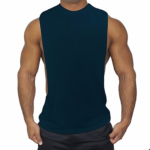 

Men's Tank Top Solid Colored Basic Sleeveless Daily Tops Active White Black Blue