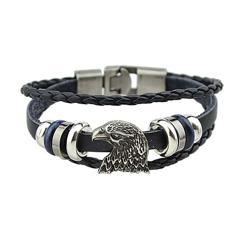 

Men's Women's Wrap Bracelet Leather Bracelet Stack Eagle Vintage Basic Leather Bracelet Jewelry Black / Brown For Date Street