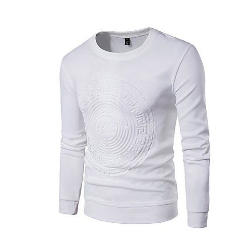

Men's Sweatshirt Solid Colored Round Neck Sports Hoodies Sweatshirts Long Sleeve Slim White Black Navy Blue / Spring