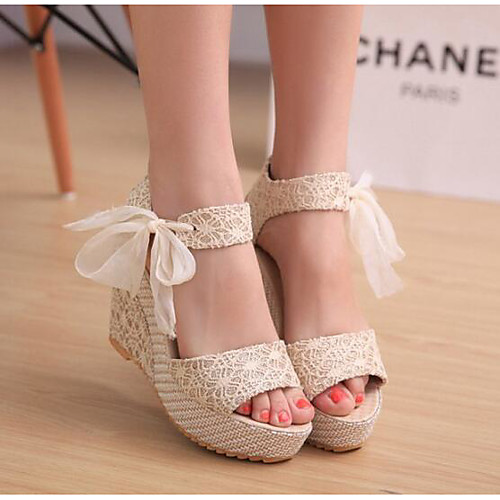 

Women's Sandals Wedge Sandals Flat Sandals Wedge Heels Wedge Heel Comfort Fabric Summer Black Gold Silver / EU39