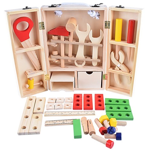 

Pretend Play Educational Toy Toy Tool Boys' Girls' Exquisite Kid's Wooden Child Carpenter Construction Tool Box