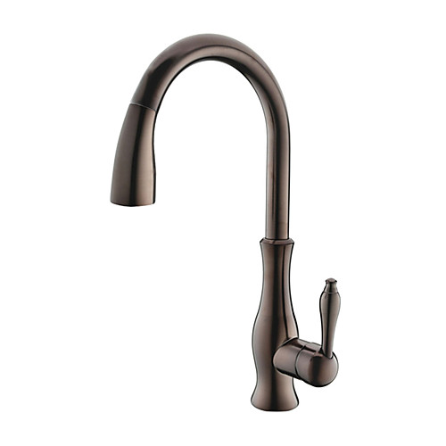 

Kitchen faucet - One Hole Oil-rubbed Bronze Pull-out / ­Pull-down / Tall / ­High Arc Deck Mounted Antique Kitchen Taps / Single Handle One Hole