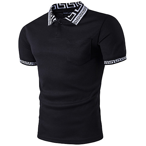 

Men's Polo Solid Colored Basic Short Sleeve Daily Tops White Black