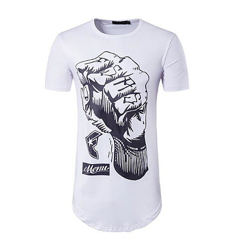 

Men's T shirt Artistic Style Short Sleeve Daily Tops White