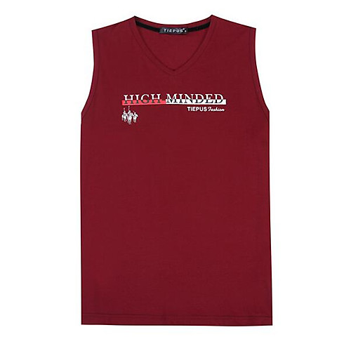 

Men's Tank Top Letter Print Sleeveless Daily Tops Active White Black Red