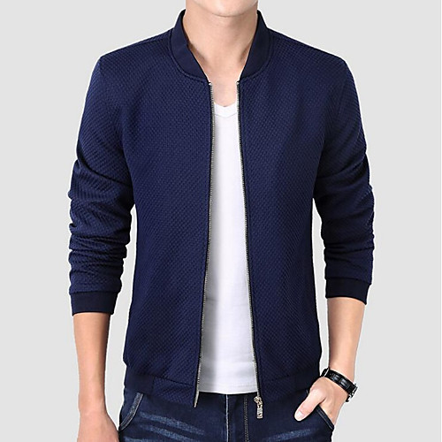 

Men's Basic Jackets Solid Colored Chinoiserie Fall Peaked Lapel Jacket Regular Daily Long Sleeve Cotton Coat Tops Black