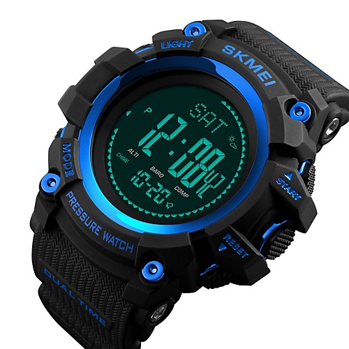 

SKMEI Men's Casual Watch Sport Watch Fashion Watch Quartz Quilted PU Leather Black / Green 30 m 50 m Water Resistant / Waterproof Bluetooth Calendar / date / day Digital Luxury Casual - Red Green Blue