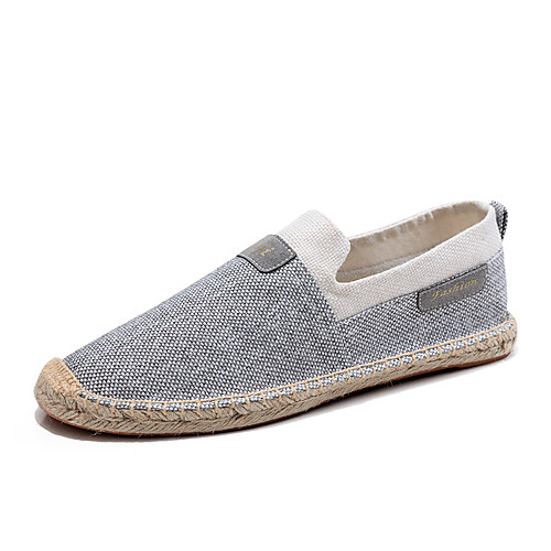 

Men's Fall Casual / Preppy Daily Outdoor Loafers & Slip-Ons Walking Shoes Canvas Breathable Non-slipping Wear Proof Black / Beige / Gray