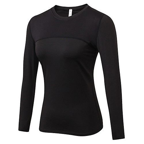 

Women's Long Sleeve Compression Shirt Tee Tshirt Base Layer Top Athletic Quick Dry Breathability Gym Workout Exercise & Fitness Sportswear Patchwork Red / White White Black Blue Rose Red Activewear