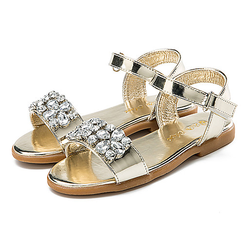 

Girls' Sandals Slingback Flower Girl Shoes Patent Leather Little Kids(4-7ys) Big Kids(7years ) Casual Dress Sparkling Glitter Hook & Loop Gold Silver Summer / TPR (Thermoplastic Rubber)