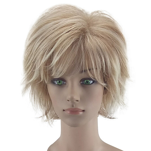 

Synthetic Wig Curly Curly Layered Haircut Wig Blonde Short Beige Blonde Synthetic Hair Women's Natural Hairline Blonde hairjoy