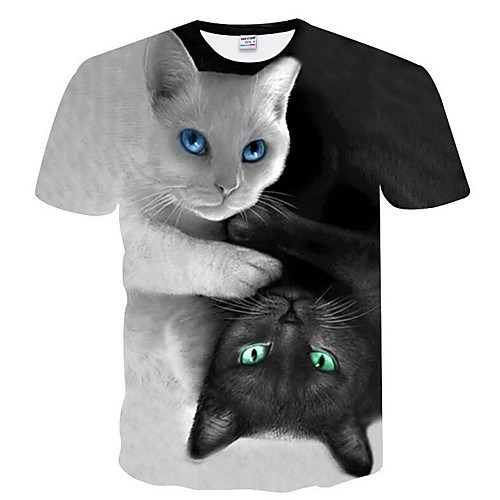 

Men's Graphic Animal T-shirt Daily Round Neck Black / Summer / Short Sleeve