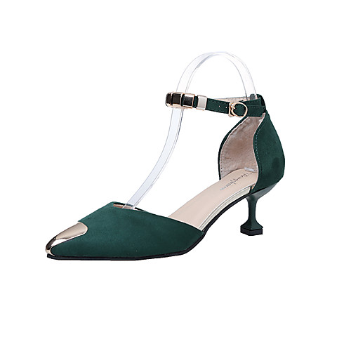 

Women's Slippers & Flip-Flops Low Heel Pointed Toe Feather PU Comfort Fall Yellow / Green / Black