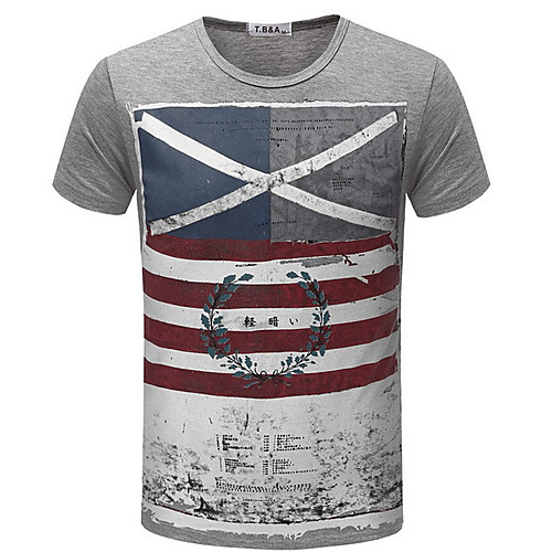 

Men's T shirt Striped Print Short Sleeve Daily Tops Streetwear White Blue Red