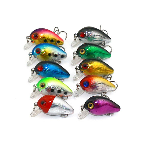 

10 pcs Fishing Lures Crank lifelike Floating Bass Trout Pike Sea Fishing Fly Fishing Bait Casting